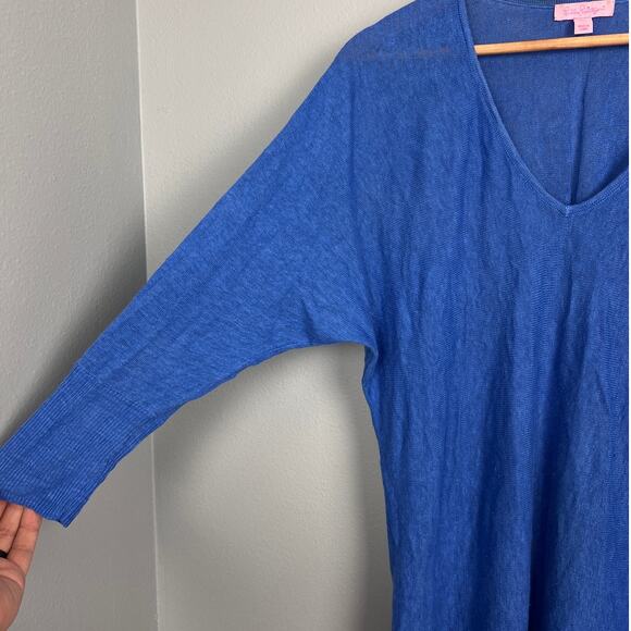 Lilly Pulitzer Women's M/L Sweater 100% Linen Tunic V-Neck Coastal Resort Preppy - Picture 4 of 11